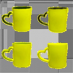 Caneca alça de coração e interior colorido