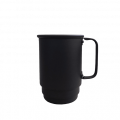 Caneca de Alumínio Preta p/ transfer laser - 550ml