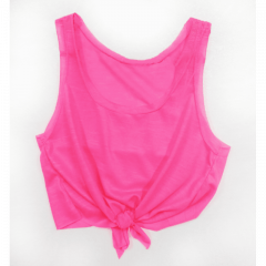 Cropped de Amarrar Rosa Florescente para Sublimação