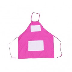 Avental adulto ROSA com 2 (dois) bolsos brancos