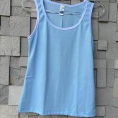 BABY LOOK MANGA LONGA RAGLAN CINZA MESCLA - AZUL