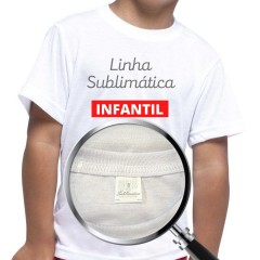 Camiseta Infantil Branca para Sublimar - Manga curta - LINHA SUBLIMÁTICA