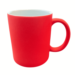 CANECA CERÂMICA FOSCA vermelha NEON Premium importada