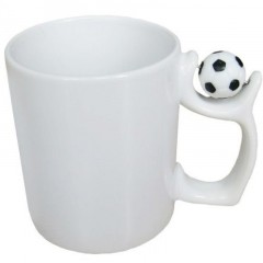 Caneca Cerâmica Alça Bola de Futebol