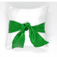 Capa de Almofada Cetim com Laço VERDE - 30x30 cm (capa + enchimento)