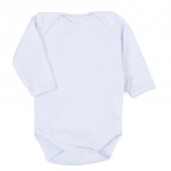 Body LISO Bebê Manga Longa Branco - TAMANHO 1 / 2 / 3
