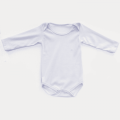 Body CANELADO Bebê Manga Longa Branco para sublimação