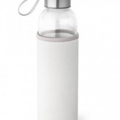 Squeeze Vidro e Aço Inox 520 Ml com luva Soft Shell S/ Resina