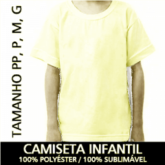 Camiseta Infantil Branca para Sublimar - Manga curta - LINHA PREMIUM