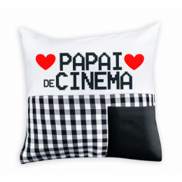 Almofada Xadrez com Bolso 30x30 cm (capa + enchimento)