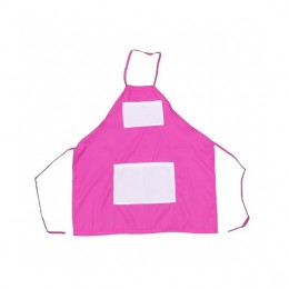 Avental adulto ROSA com 2 (dois) bolsos brancos