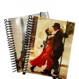 AGENDA DATADA ou PAUTADA  - Espiral PRETO - LAMINADO DE PVC