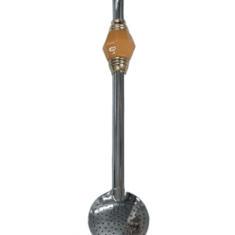 Bomba chimarrão inox c/ pedra acrílica sextavada