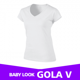 BABY LOOK BRANCA GOLA V