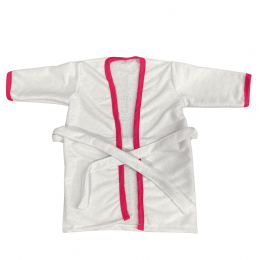 Roupão Infantil Branco detalhe Rosa