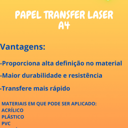 Papel Transfer Laser A4 Top 90grs - 100 FOLHAS