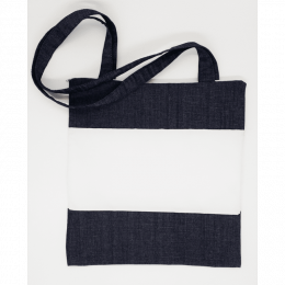 Bolsa Jeans com Zíper - Barra Branca