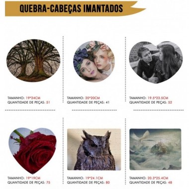 Quebra cabeça imantado - vários modelos