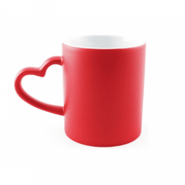 Caneca Mágica Vermelha - alça de coração (Fosca)