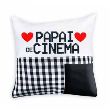 Almofada Xadrez com Bolso 30x30 cm (capa + enchimento)