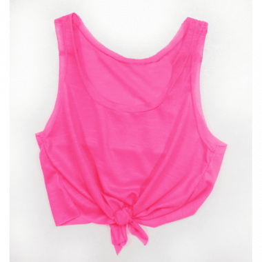 Cropped de Amarrar Rosa Florescente para Sublimação