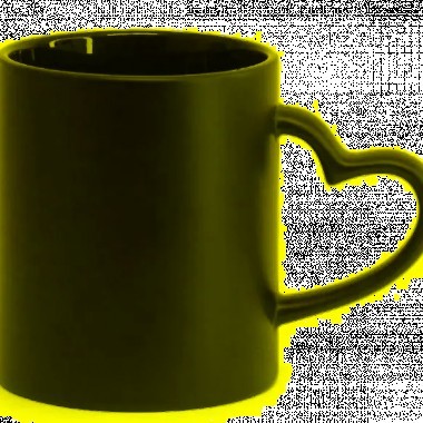 Caneca Mágica Toda Preta - alça de coração (Fosca)