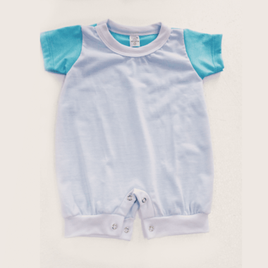 Body Macacão Raglan - Azul bebê