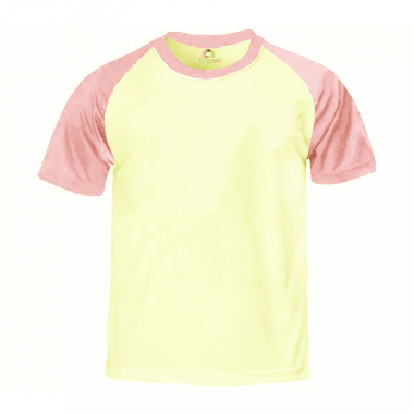 Camiseta Raglan Branca com Manga Amarela