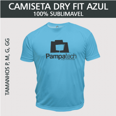 Camiseta Dry Fit Lisa - Tecido Azul