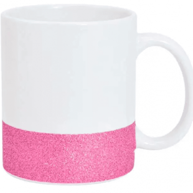 Caneca cerâmica base glitter