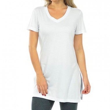 CAMISETA LONGLINE swag branca - feminina