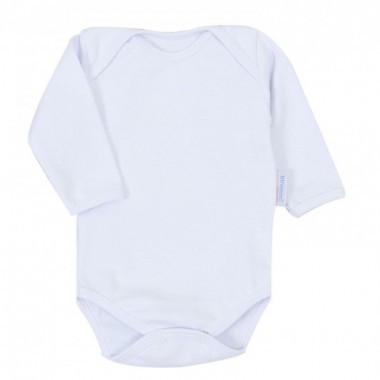 Body LISO Bebê Manga Longa Branco - TAMANHO 1 / 2 / 3