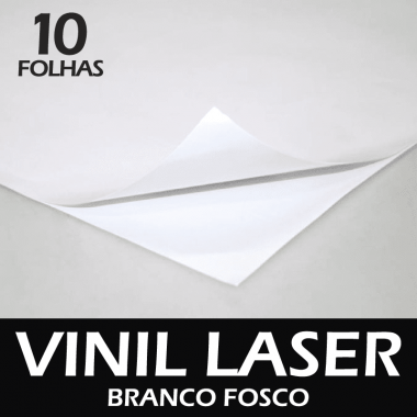 Vinil Adesivo laser branco fosco A4 - 10 folhas