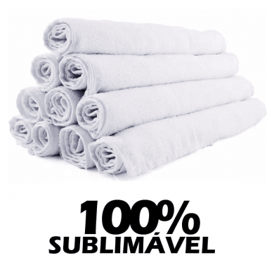Toalha de rosto branca 100% Sublimável