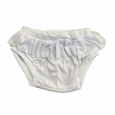 Tapa Fralda Branco COM BABADO para Sublimação - MENINA