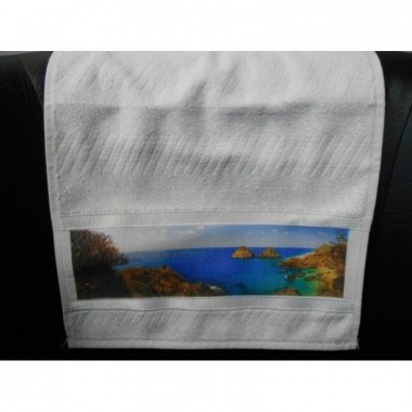 Toalha Lavabo Aveludada - Barra branca