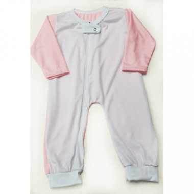 Body Macacão Raglan - Rosa bebê - COM ZIPER NA FRENTE