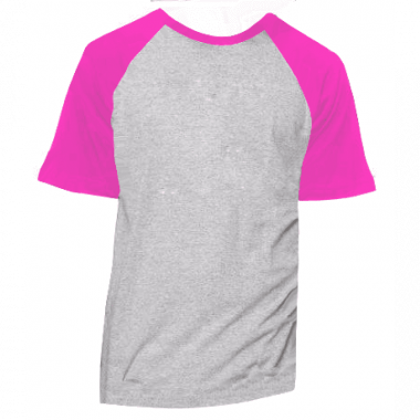 Camiseta RAGLAN CINZA MESCLA - Manga Curta COR ROSA PINK ANTI-PILLING