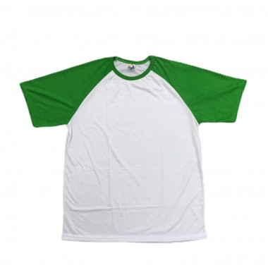 Camiseta RAGLAN VERDE Manga Curta Adulto para Sublimar
