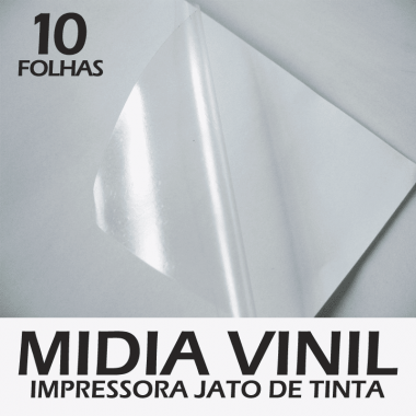 Midia vinil A4 10 folhas jato de tinta -  Transparente / Branco Fosco / Branco Brilho