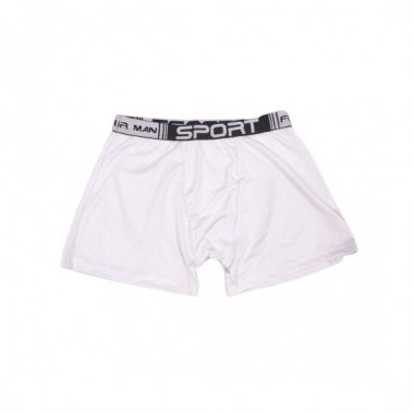 Cueca boxer branca com faixa preta ou vermelha