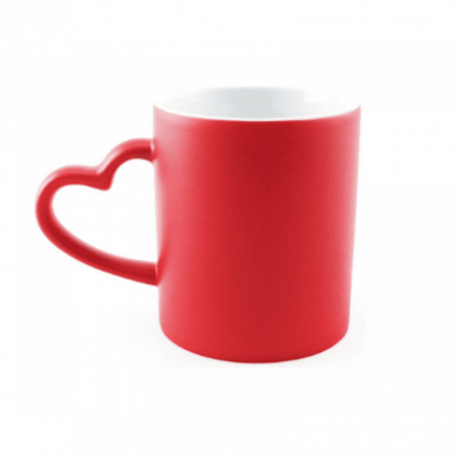 Caneca Mágica Vermelha - alça de coração (Fosca)