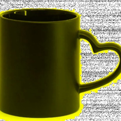 Caneca Mágica Toda Preta - alça de coração (Fosca)