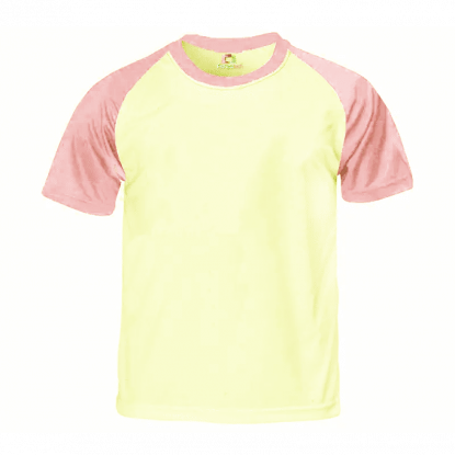 Camiseta Raglan Branca com Manga Amarela