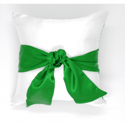 Capa de Almofada Cetim com Laço VERDE - 30x30 cm (capa + enchimento)