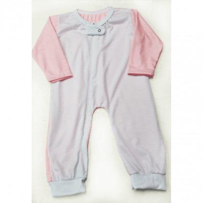 Body Macacão Raglan - Rosa bebê - COM ZIPER NA FRENTE
