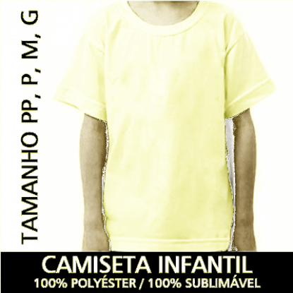 Camiseta Infantil Branca para Sublimar - Manga curta - LINHA PREMIUM