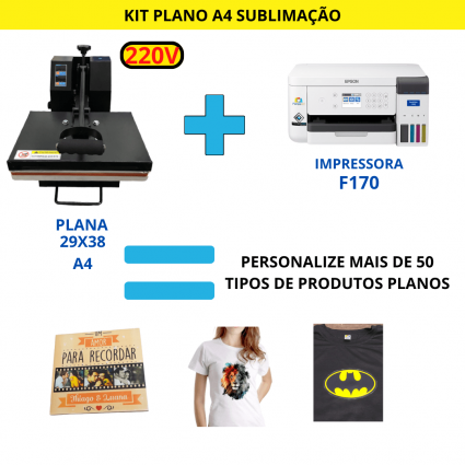Kit Empreendedor A4 - Completo impressora prensa 29x38 e prensa de caneca