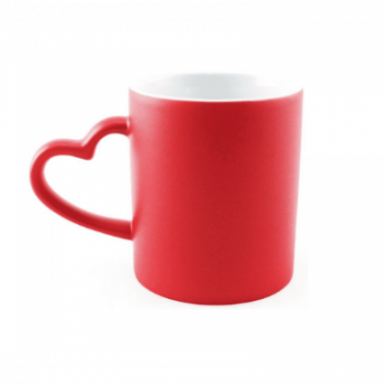 Caneca Mágica Vermelha - alça de coração (Fosca)