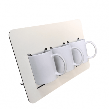 EXPOSITOR DE 3 CANECAS DE MDF para sublimação